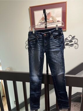 Buckle Women's Skinny Jeans - Dark Blue Wash 25 x 32#DJ096